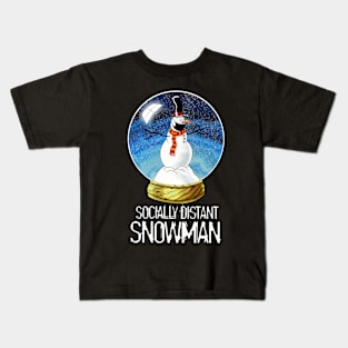 Socially Distant Snowman Kids T-Shirt